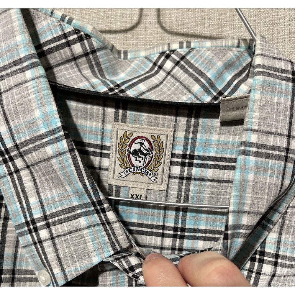 CINCH Plaid Button Up Long Sleeve Shirt Mens XXL Brown  Western Cowboy Rodeo - Picture 4 of 4